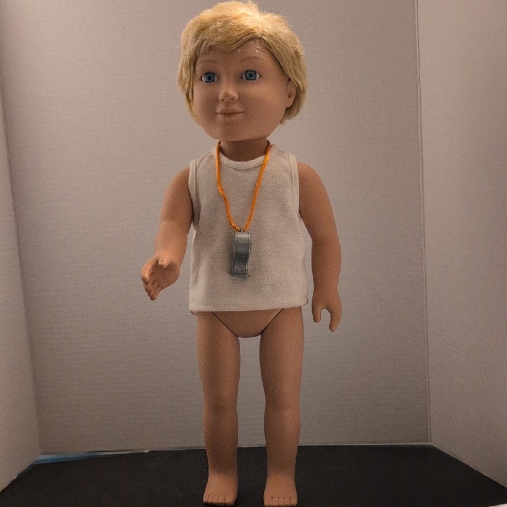 My Life As A Lifeguard Boy Blue Eyed blonde Hair Whistle
